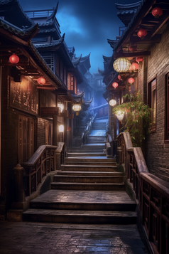 中国古镇夜色摄影图15