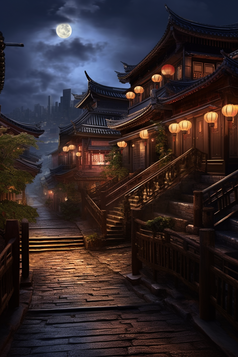 中国古镇夜色摄影图28