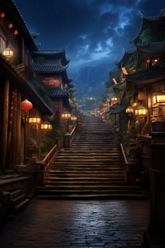 中国古镇夜色摄影图21