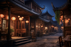 中国古镇夜色摄影图20