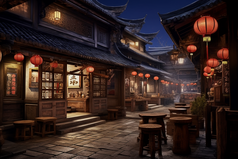 中国古镇夜色摄影图11