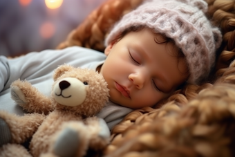 玩具熊婴儿睡觉床儿童