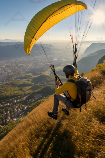 极限运动滑翔伞飞行体育刺激