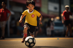 踢足球的孩子摄影图11