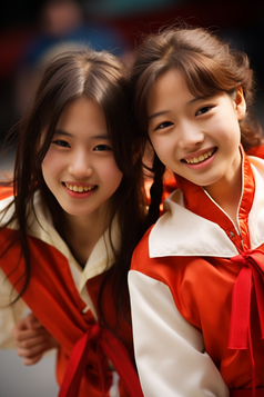 穿着校服的亚洲女孩摄影图8