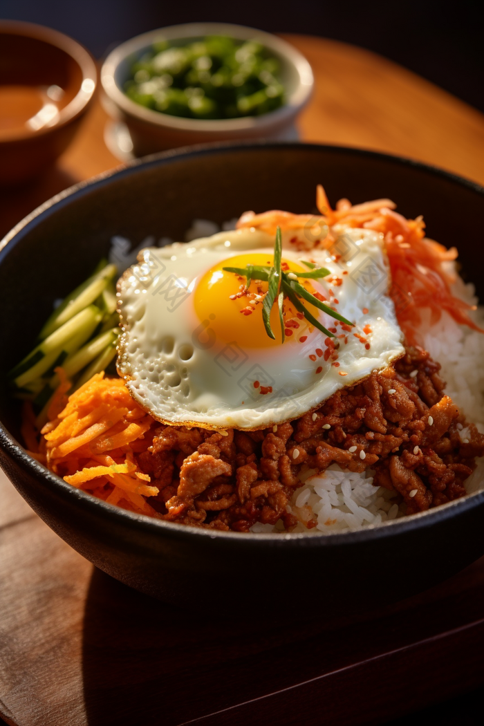 韩国石锅拌饭美食商业摄影米饭