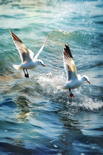 海面上翱翔的<strong>海鸥</strong>摄影大飞行