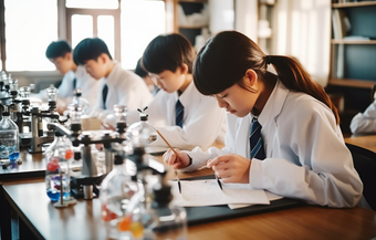 正在做实验的学生医药生物