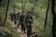 团队徒步旅行登山摄影图24