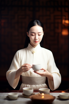 茶艺师煮茶摄影图4