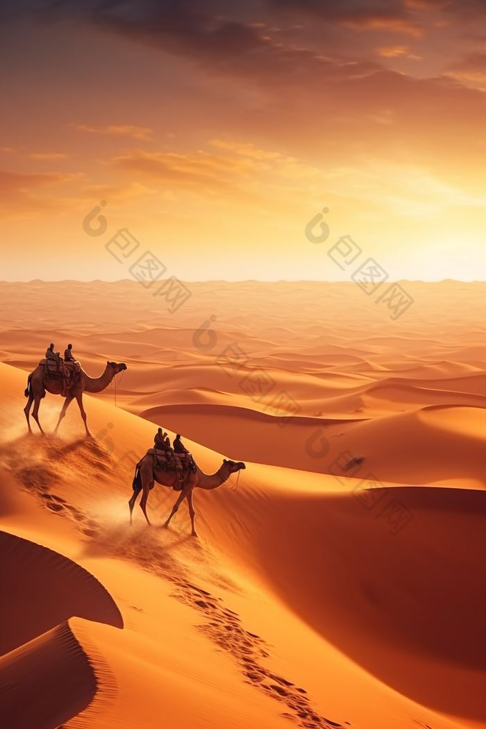 沙漠骆驼动物荒芜