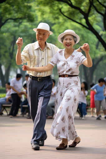 老年人在广场上跳舞舞奶奶