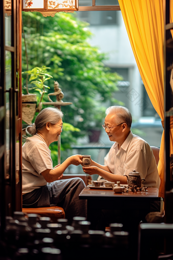 老年人喝茶养老<strong>和谐</strong>