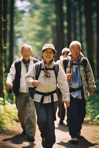 老年人<strong>户外</strong>徒步登山<strong>户外运动</strong>活力