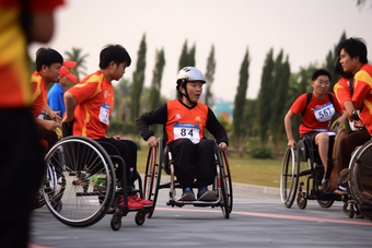 残疾人学校运动会跑道轮椅