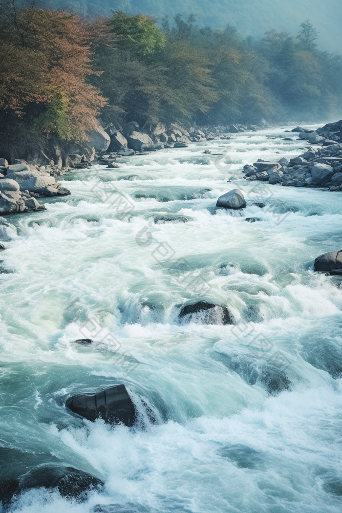 川流不息流淌自然