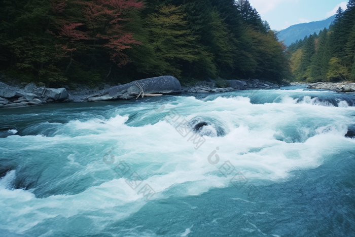 川流不息河水风景