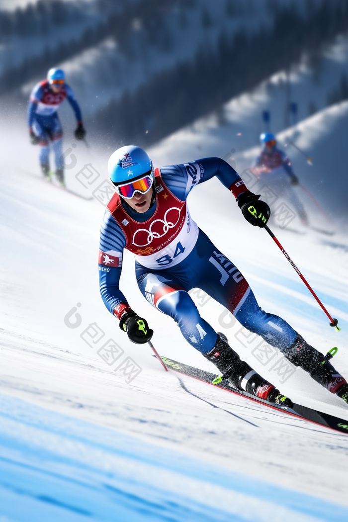 男子滑雪运动员板