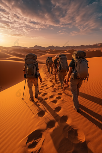 沙漠徒步探险集团探索,