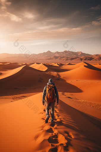 沙漠徒步探险一个集团