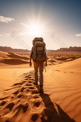 沙漠徒步探险一个探索,