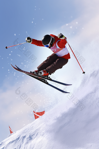 滑雪技巧表演跳跃竞技