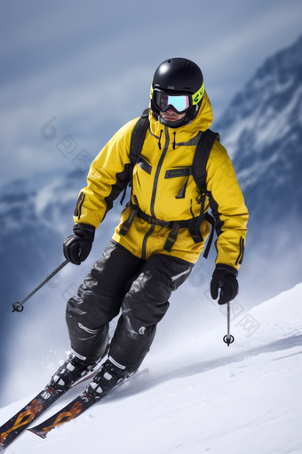 高山滑雪运动员体育