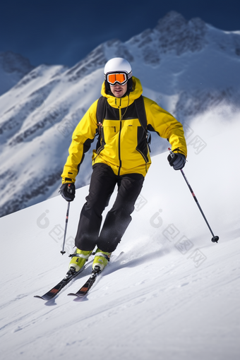 高山滑雪运动员竞速