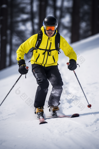 高山滑雪运动员滑雪杖