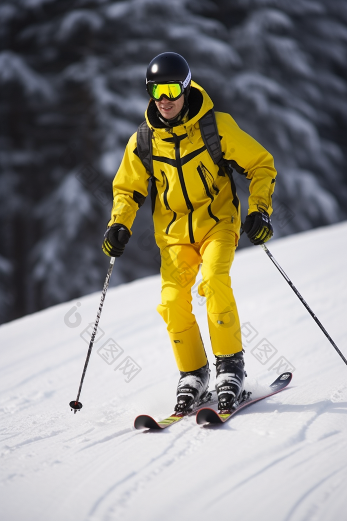 高山滑雪运动滑雪场员