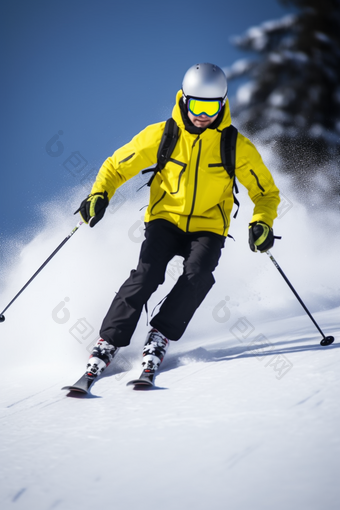 高山滑雪运动员比赛