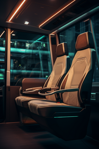 自动驾驶公交车内部便利无人驾驶