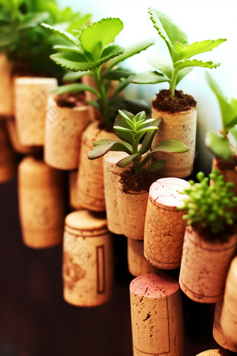 酒瓶木塞回收利用绿色植物