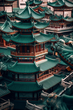 中国风屋檐建筑摄影图5