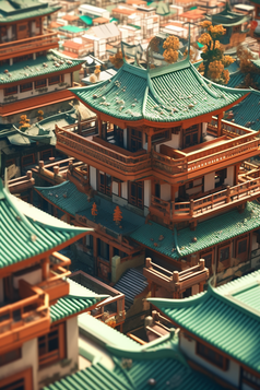 中国风屋檐建筑摄影图6
