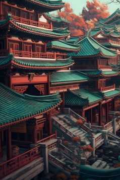 中国风屋檐建筑摄影图1