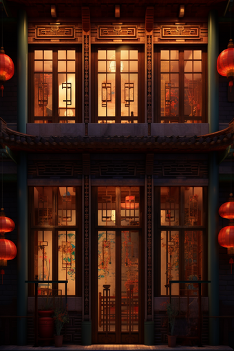 中国风古代建筑窗户传统文化雅致窗景