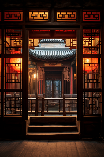 中国风建筑窗户古典建筑图片
