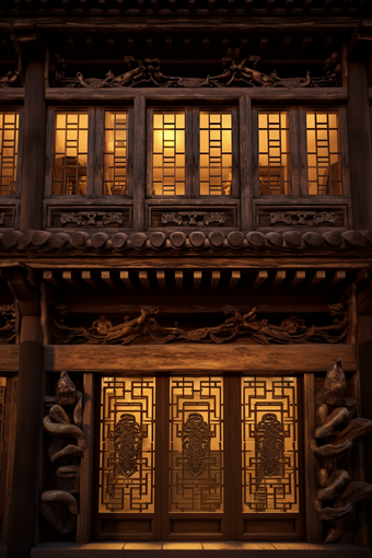 中国风建筑窗户古典建筑艺术设计