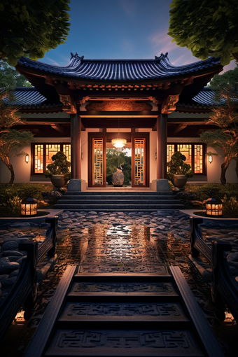 中式建筑大门传统建筑中式文化