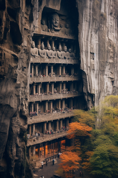 中国古代石窟建筑摄影图3