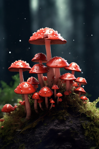 灵芝蘑菇菌类野生菌图片