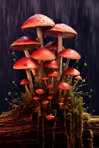 灵芝蘑菇<strong>菌类</strong>自然生态食材文化