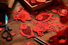 传统春节剪纸剪窗花摄影图12