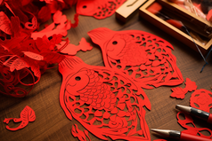 传统春节剪纸剪窗花摄影图10