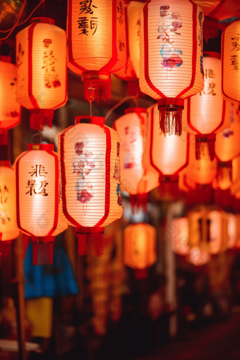 中国传统节日元宵节灯谜灯笼装饰传统庆祝