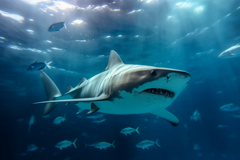 海洋中的鲨鱼海洋中的掠食者观察