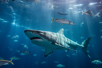 海洋中的鲨鱼群保护