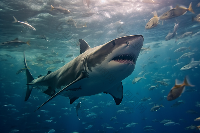 海洋中的鲨鱼海洋中的掠食者保护