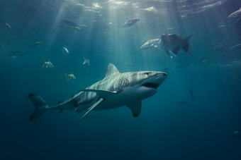 海洋中的鲨鱼海洋中的掠食者物种